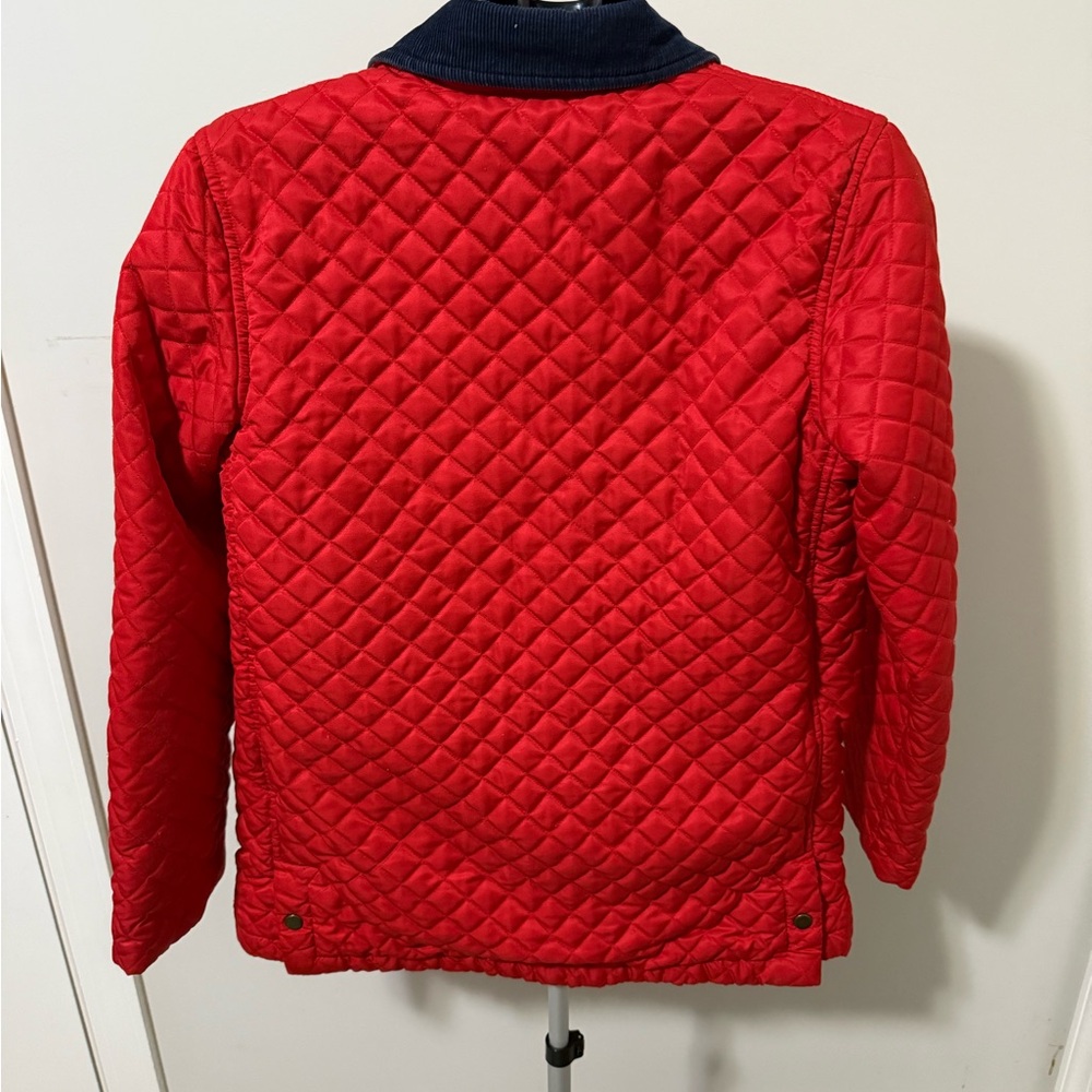J. McLaughlin Quilted Barn Coat Women's M Corduroy Collar Snap Front *FLAWED - Picture 2 of 8